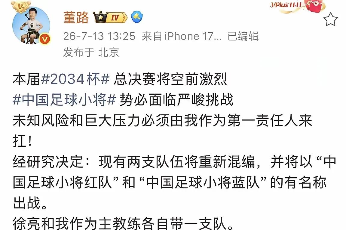 刚刚拿到国内赛冠军，董路便决定，足球小将重新混编，分成红队和蓝队，他负责管理一支
