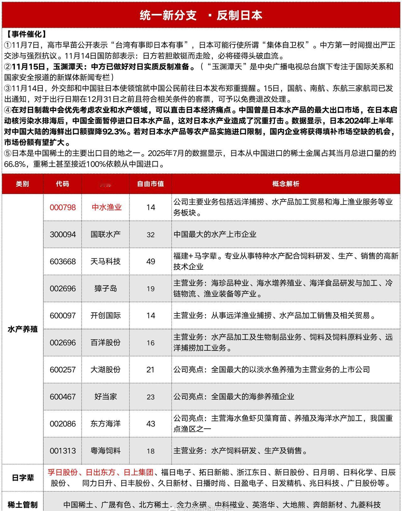 统一新分支，反制小日子概念