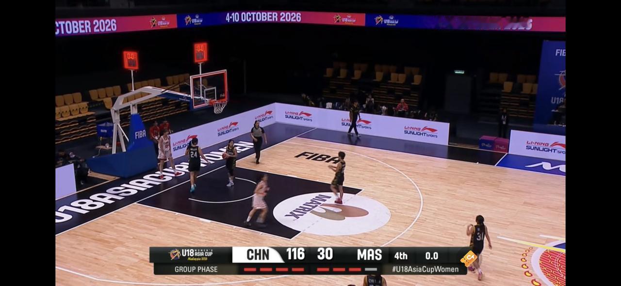 不知马来西亚是否后悔主办U18女篮亚洲杯？因为刚刚中国U18女篮刚刚以116