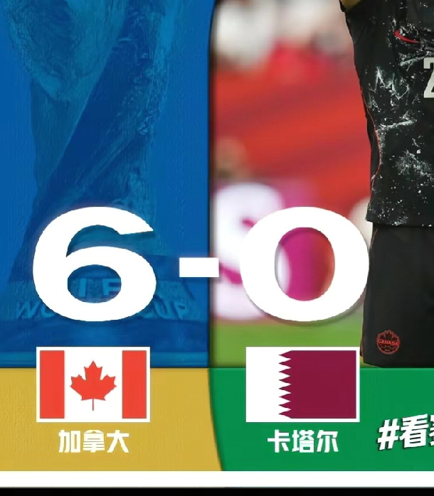 卡塔尔太惨了，0：6加拿大，差一个球就赶上国足0：7日本了，在欧美强队面前，亚洲