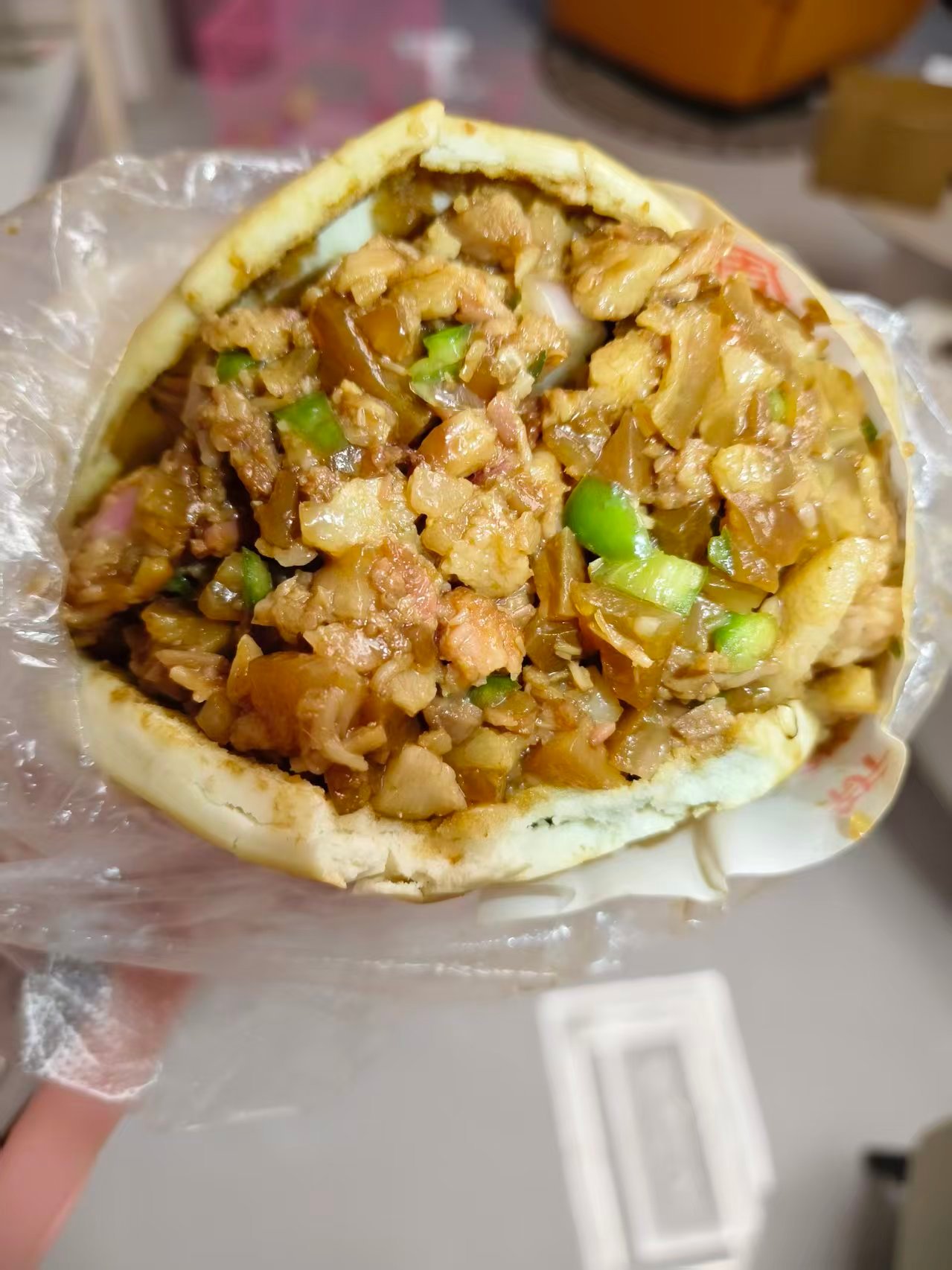 这个肉夹馍肥肉超级多​​​