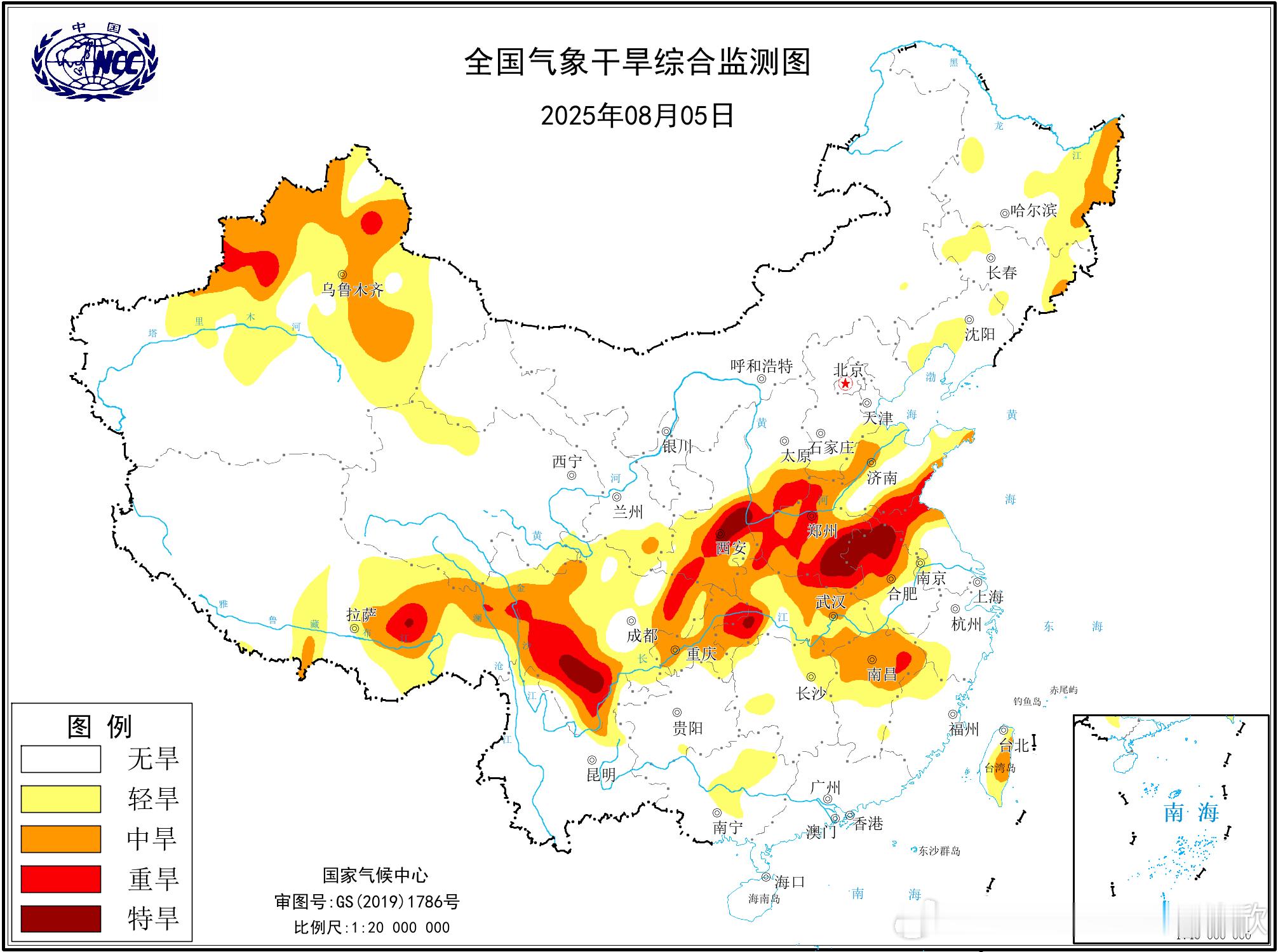 【干旱】近期的降雨，使得江苏安徽湖北河南山西陕西重庆四川的气象干旱得到缓和。但江