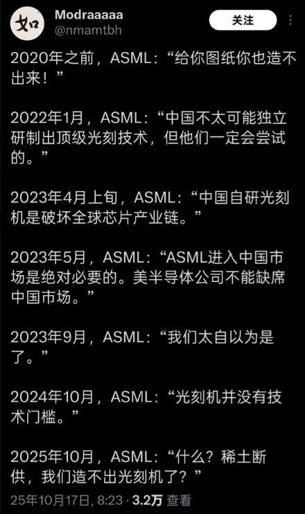 中国稀土反制措施一出，荷兰光刻机巨头ASML，立马懵逼了！ 忙称光刻机出货要
