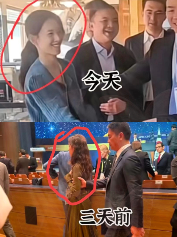 章泽天一下子就老实了前几天还气场全开，走在前面，让刘强东在后面宛若助理，今天马