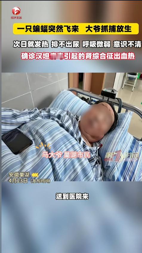 “悲剧还是发生了！”近日，安徽巢湖，一位大爷发现家中进了只蝙蝠，他伸手就去抓，可