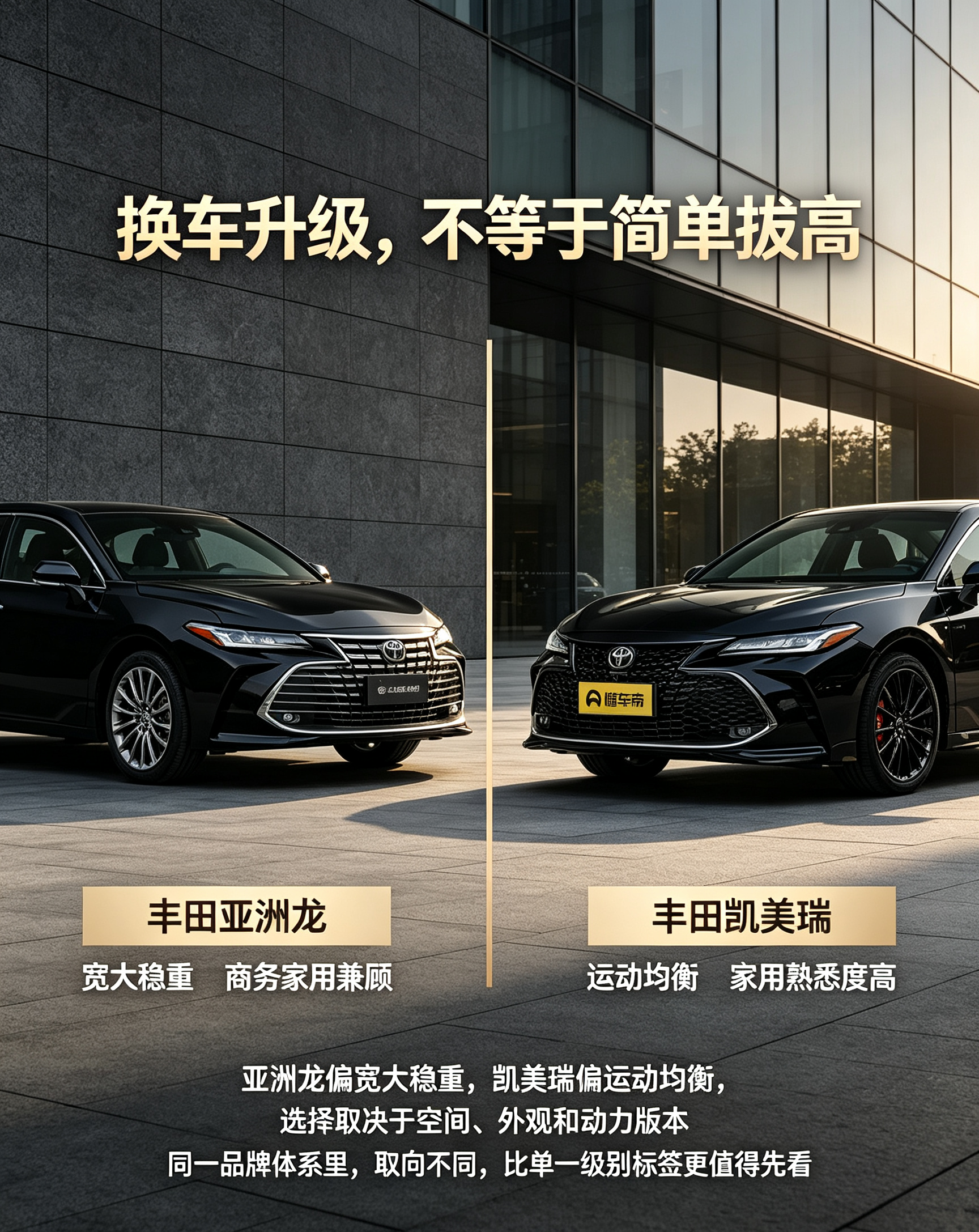 亚洲龙&凯美瑞：丰田双车的升级选车逻辑2026款丰田亚洲龙与2027款丰田凯美瑞的换车升级讨