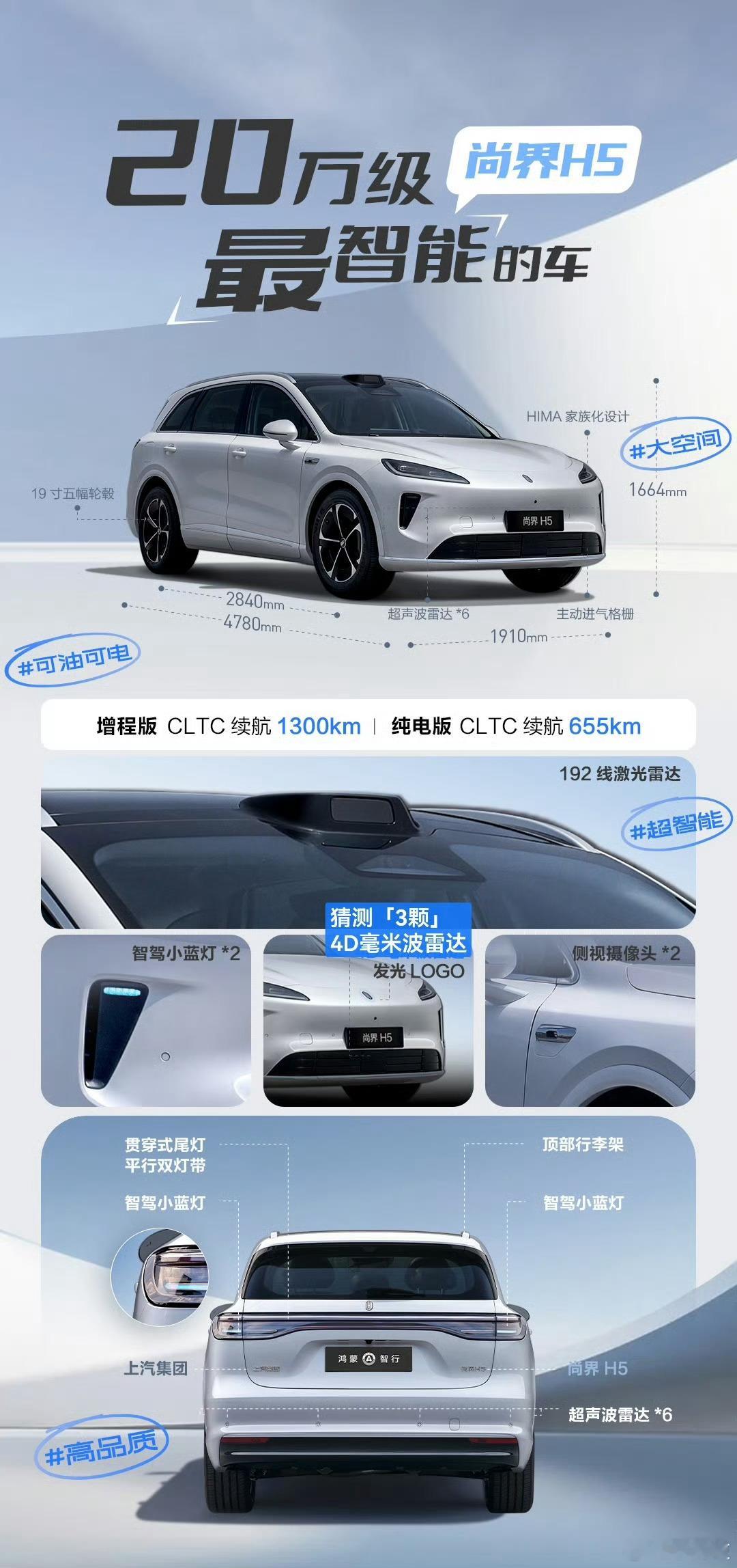 将于9月发布/提供增程和纯电供选择！尚界H5申报图曝光7月16日，我们从最新一期