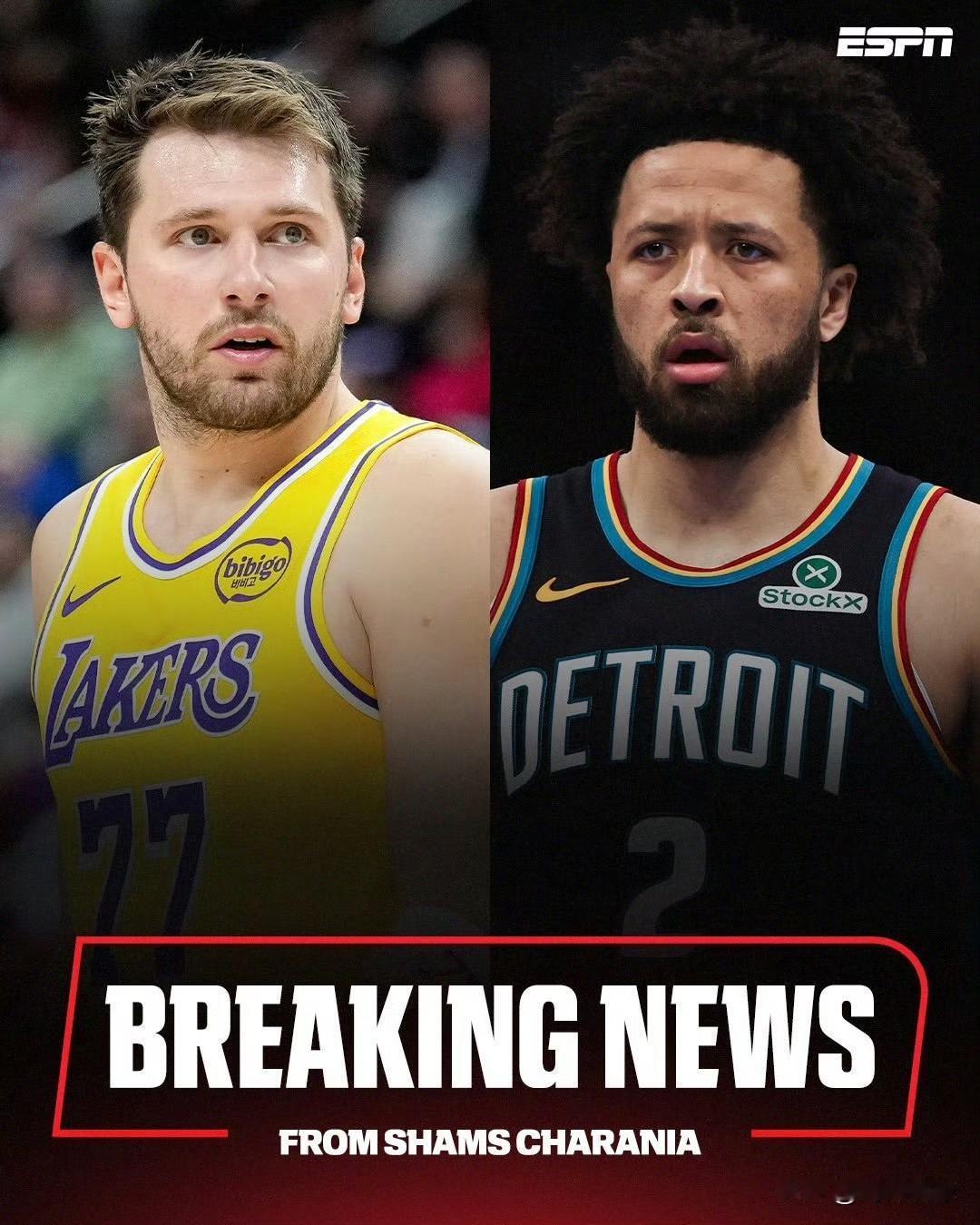 东契奇坎宁安申诉成功，可以获评最佳阵容等奖项！据名记Shams刚刚报道：NB