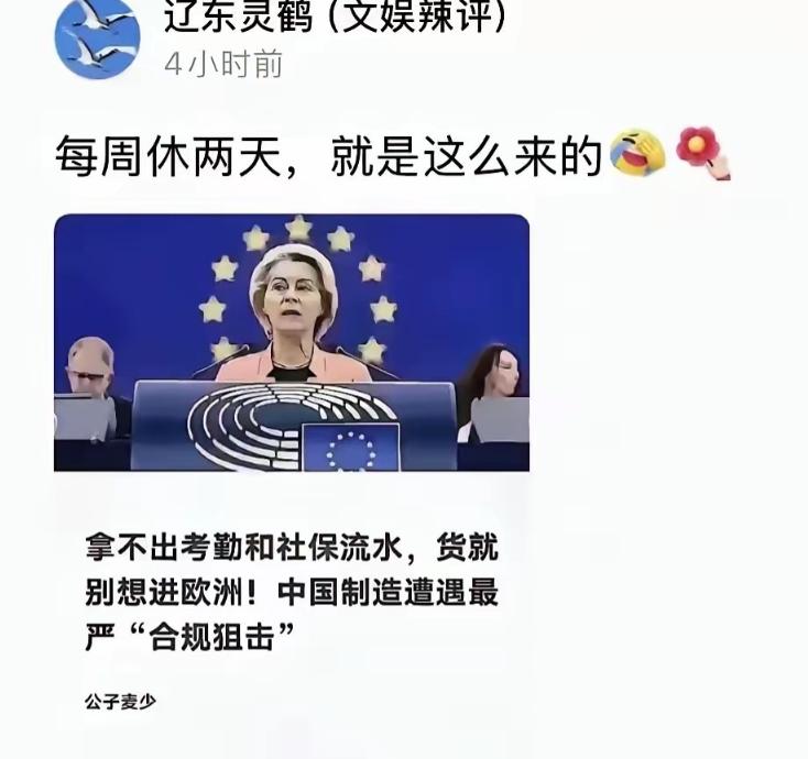 想当年加入WTO时是多么风光，而如今国内制造业遭遇欧洲严格的“合规狙击”，因为要