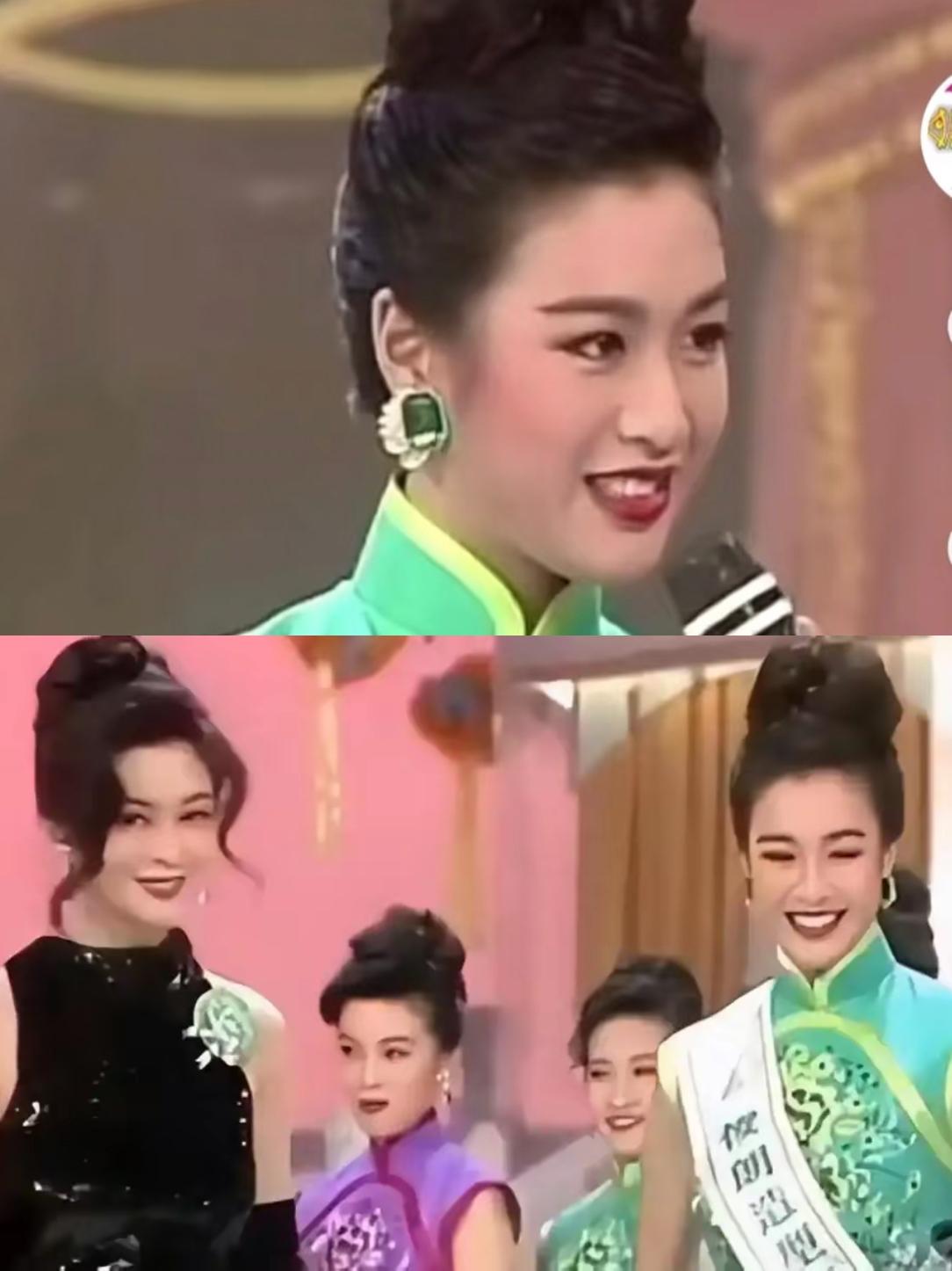 1993年钟丽缇摘下香港第五届TVB华裔小姐冠军，真正明眸皓齿，艳光四射大