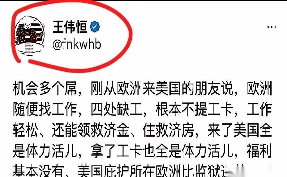 知名润人、大殖子甜甜圈王伟恒，现在想要润去欧洲了。这可真是撞了南墙又想去撞西墙啊