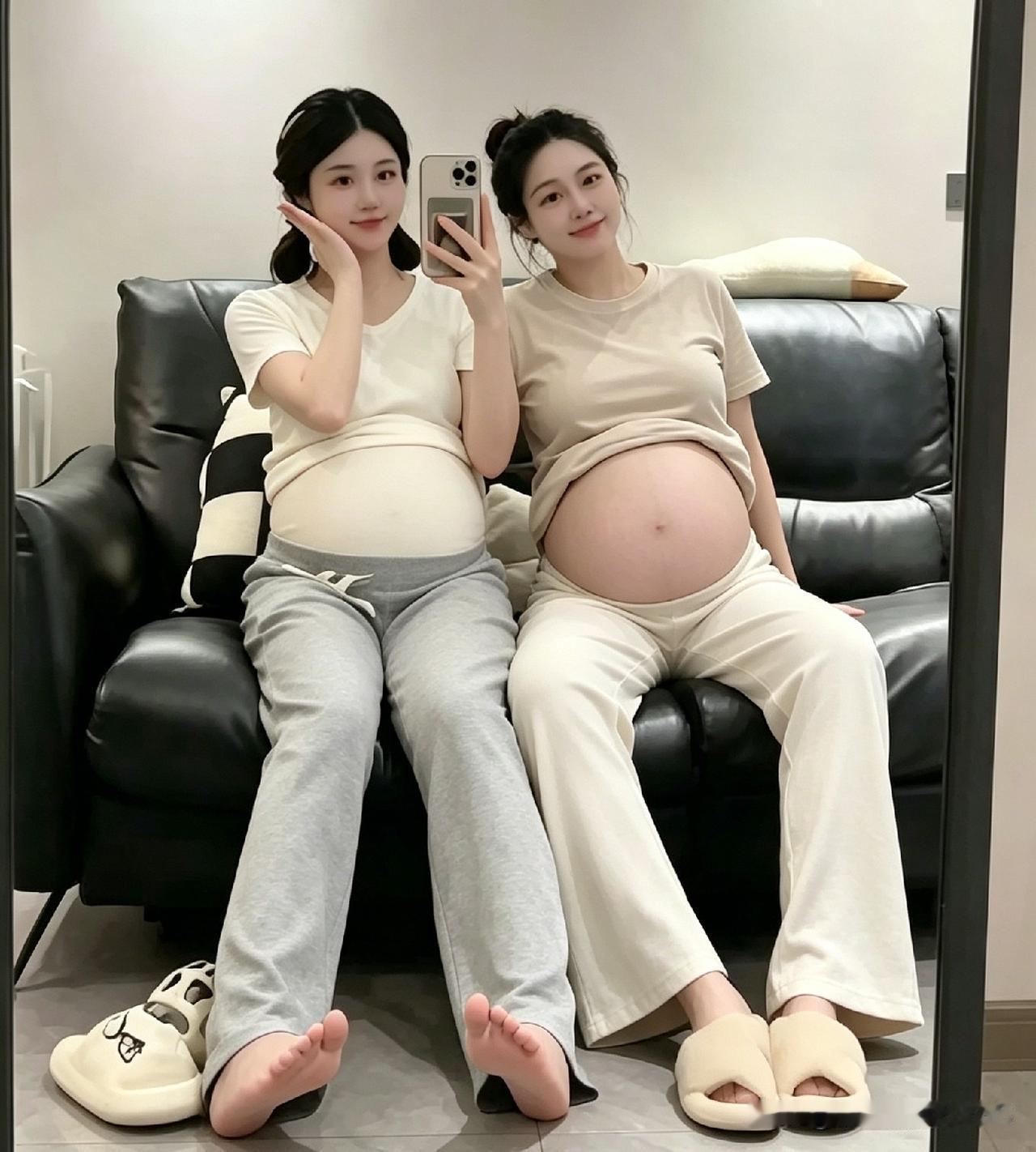这缘分简直绝了！老婆和丈母娘是闺蜜，我和岳父是铁哥们，如今我俩竟同时挺着大肚子在