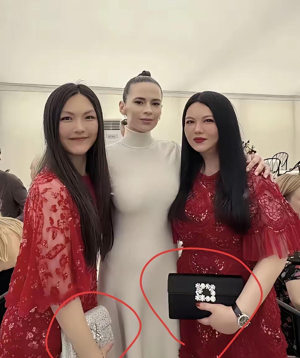 闪光灯亮起的一瞬。李湘的手腕和王诗龄的肩头，两个硕大的“双C”和“H”标，像警