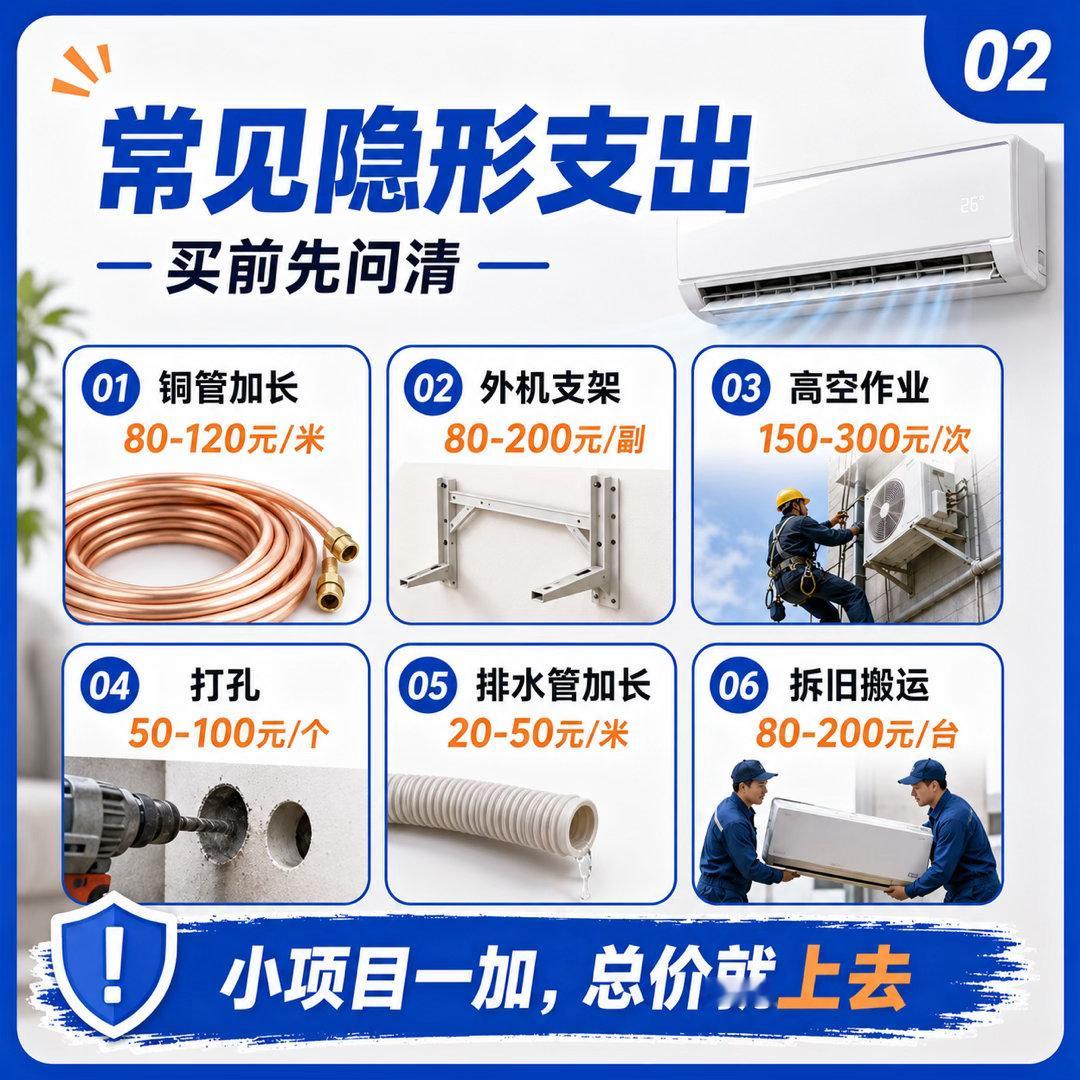 空调隐形支出有多可怕买空调这事，最怕的不是标价贵，而是你以为付完机器钱就结束了，