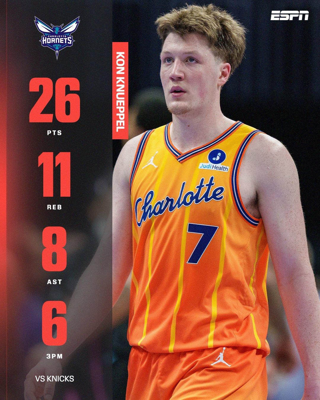 最佳新秀就是你了！黄蜂击败了尼克斯，本场比赛，克尼佩尔出场36分钟，14中9，