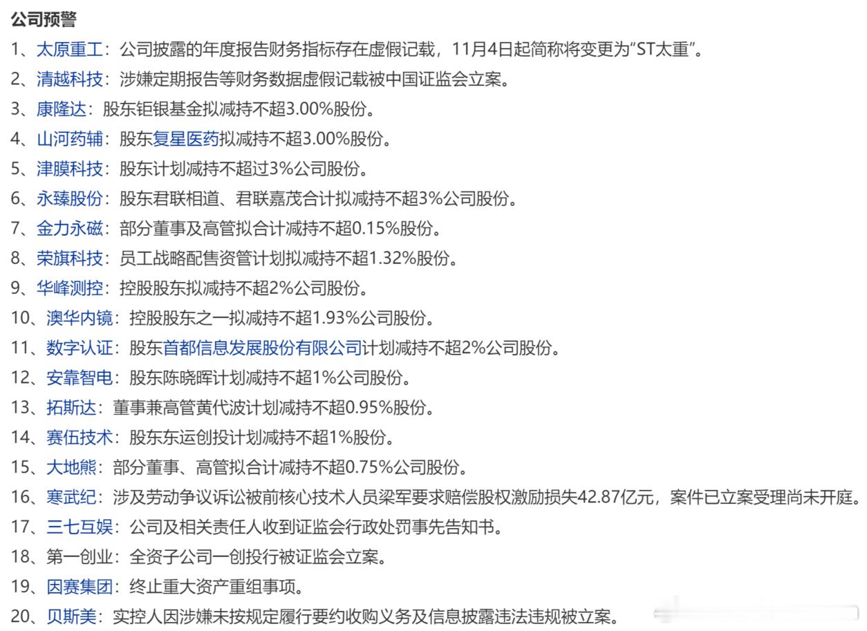 大A股票避雷​​​