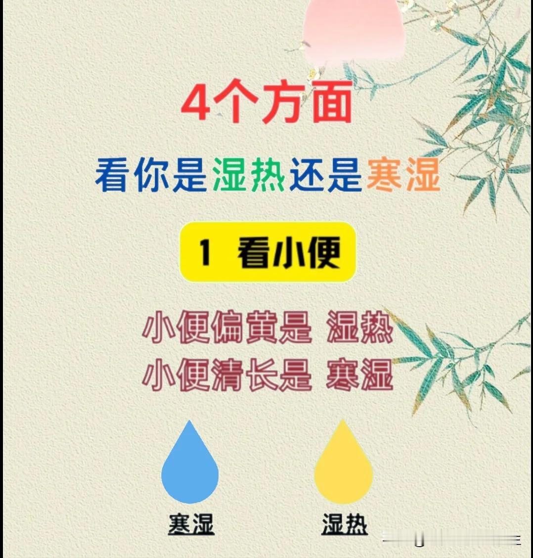 【从4个方面对照看一看你是湿热还是寒湿？】1、看小便2、看面相