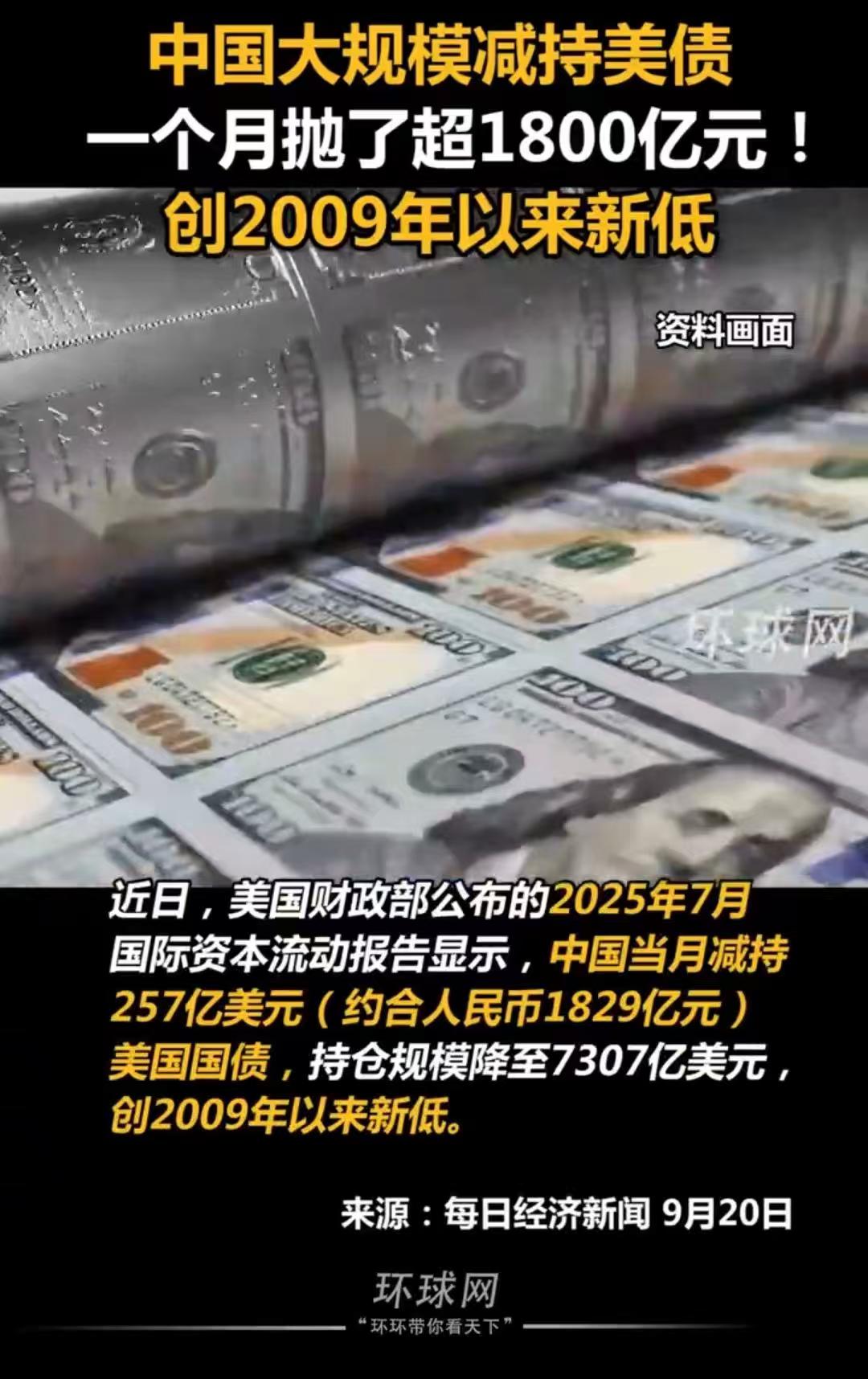 中国不断抛售，美国终于害怕了。消息称，今年前7个月，中国累计抛售了约537亿美元