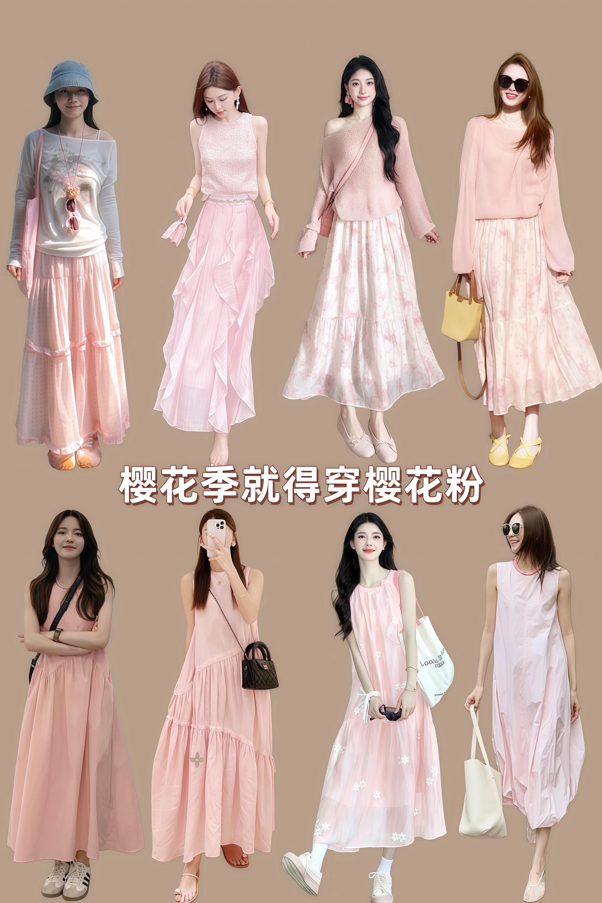 樱花季就得穿樱花粉 仙气飘飘的显瘦仙女裙推荐 樱花粉仙女裙怎么穿出氛围...