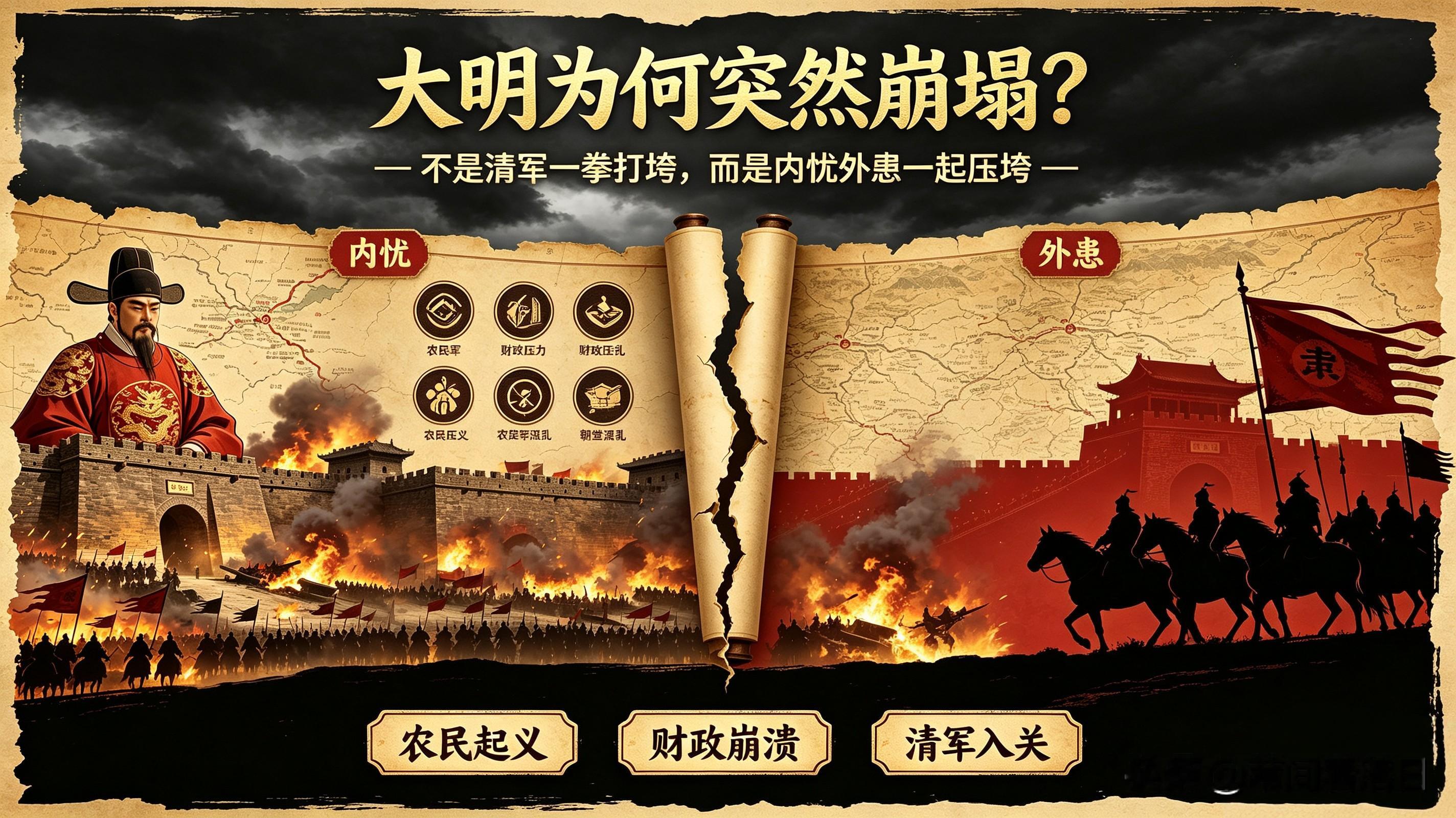 清军入关捡漏？大明真正的掘墓人到底是谁1644年，李自成率领大顺农民军攻破北京，崇祯皇帝在煤山自缢，