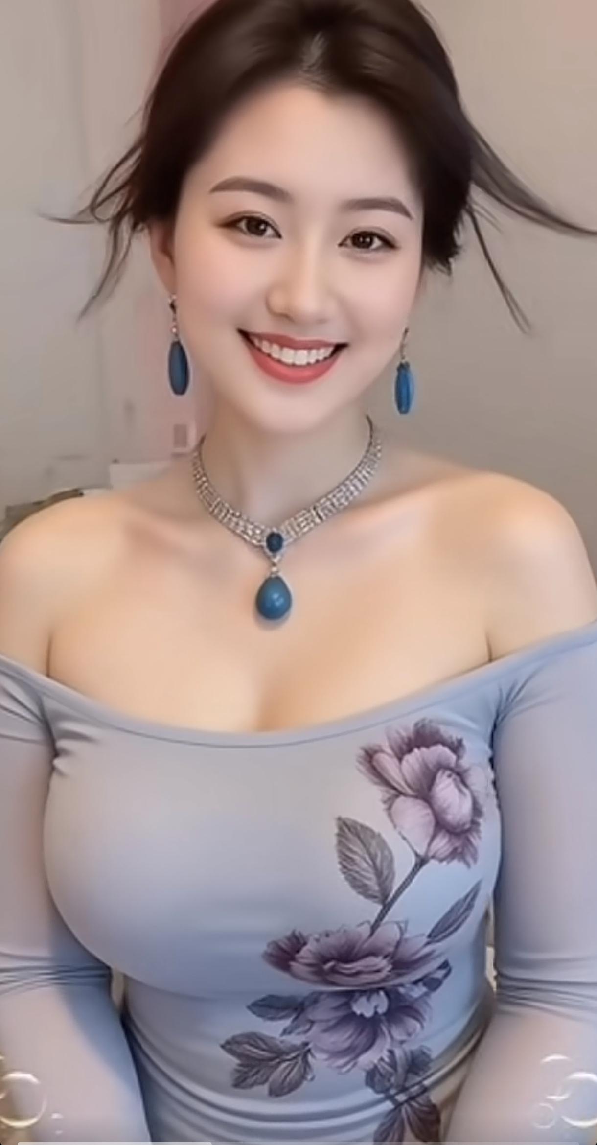 温柔花仙子，蓝宝石项链点缀，优雅动人！🌸✨分享小姐姐的美照温柔珍珠项链