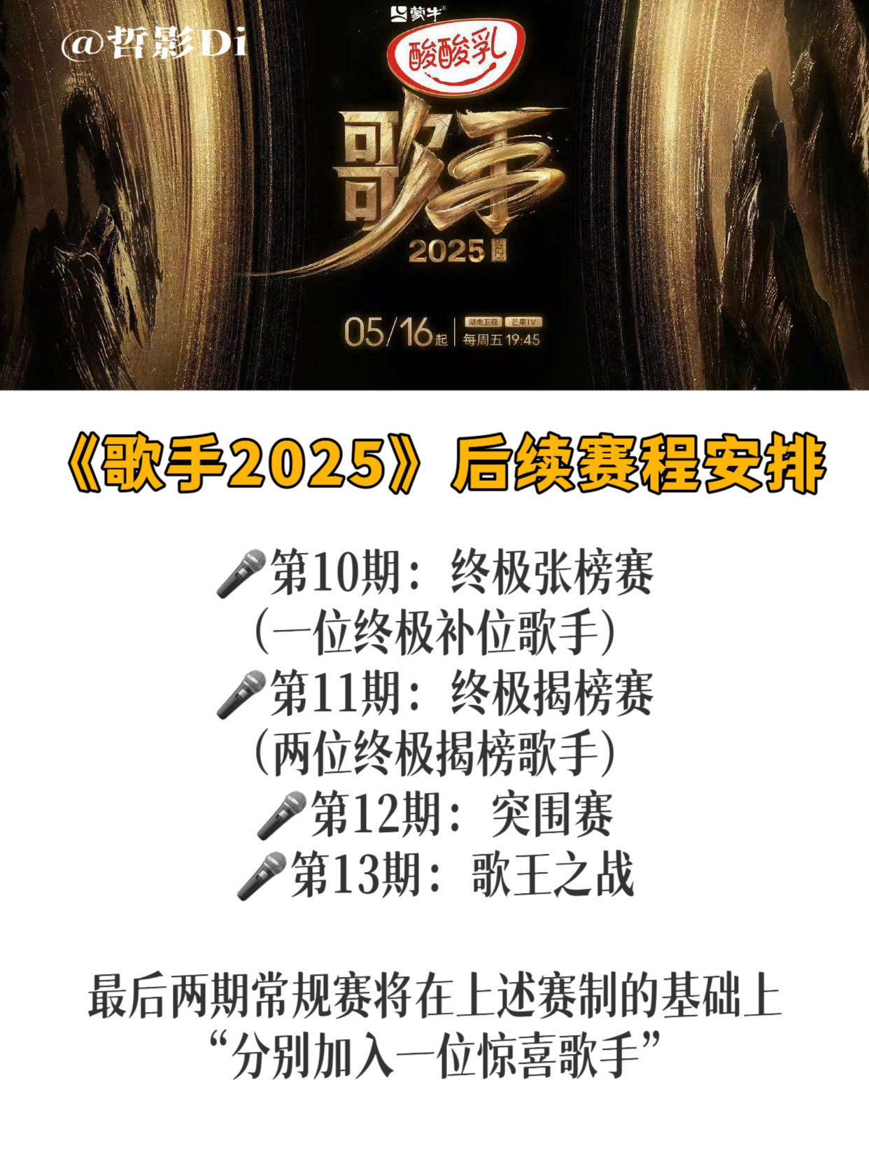 歌手后续赛程《歌手2025》公布后续赛程安排，看的我一头雾水~明确未来会出现三位