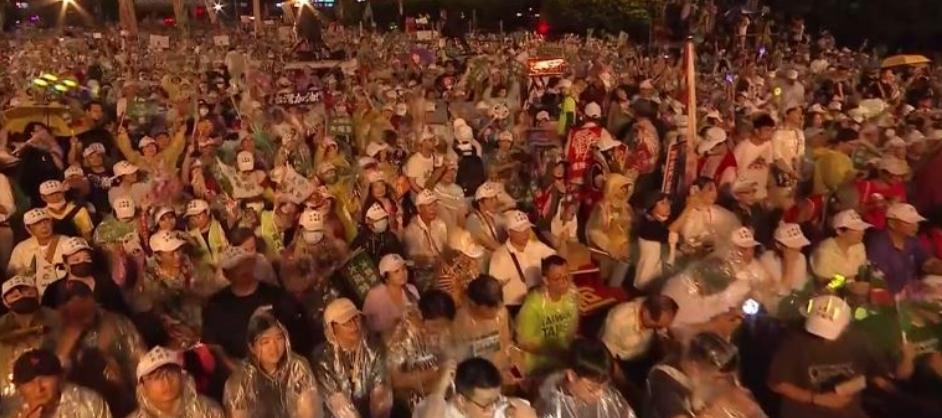 724凯道造势　绿营宣称现场超五万人绿营罢团今晚（24日）在凯道举办造势晚会，