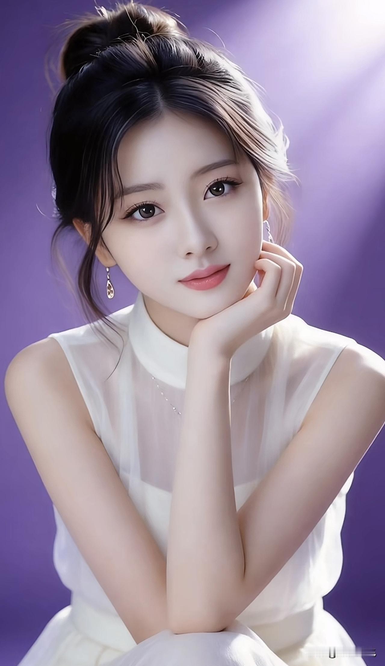 紫衣美人倚，玉颜映光华。紫裙倚坐紫裘美人图紫调美人照紫裘美人图紫调美人照