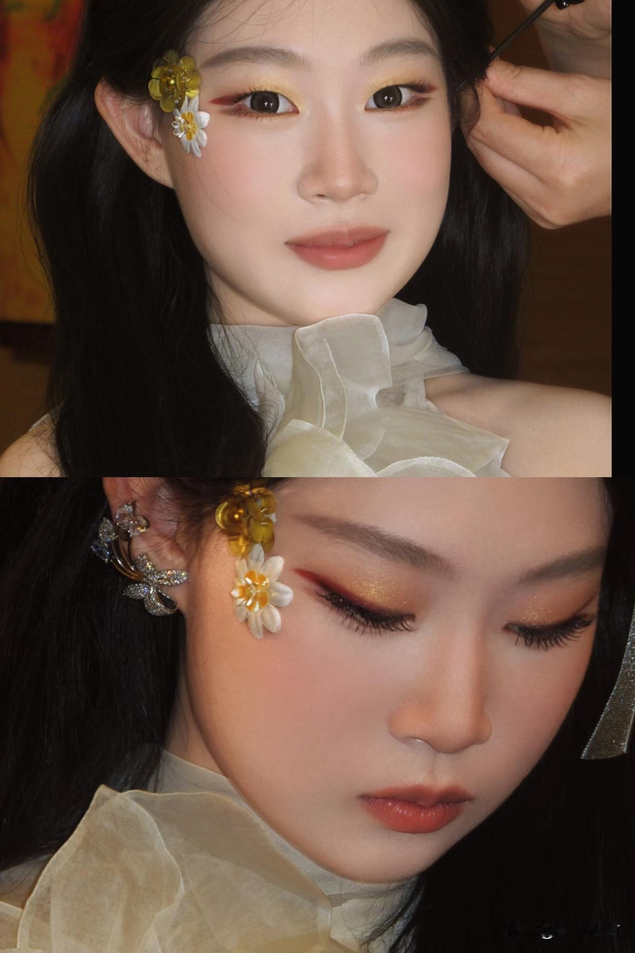 沈佳润好看是好看但和外国金发美女的感觉不一样她的妆造据说是2万元一次，但是画