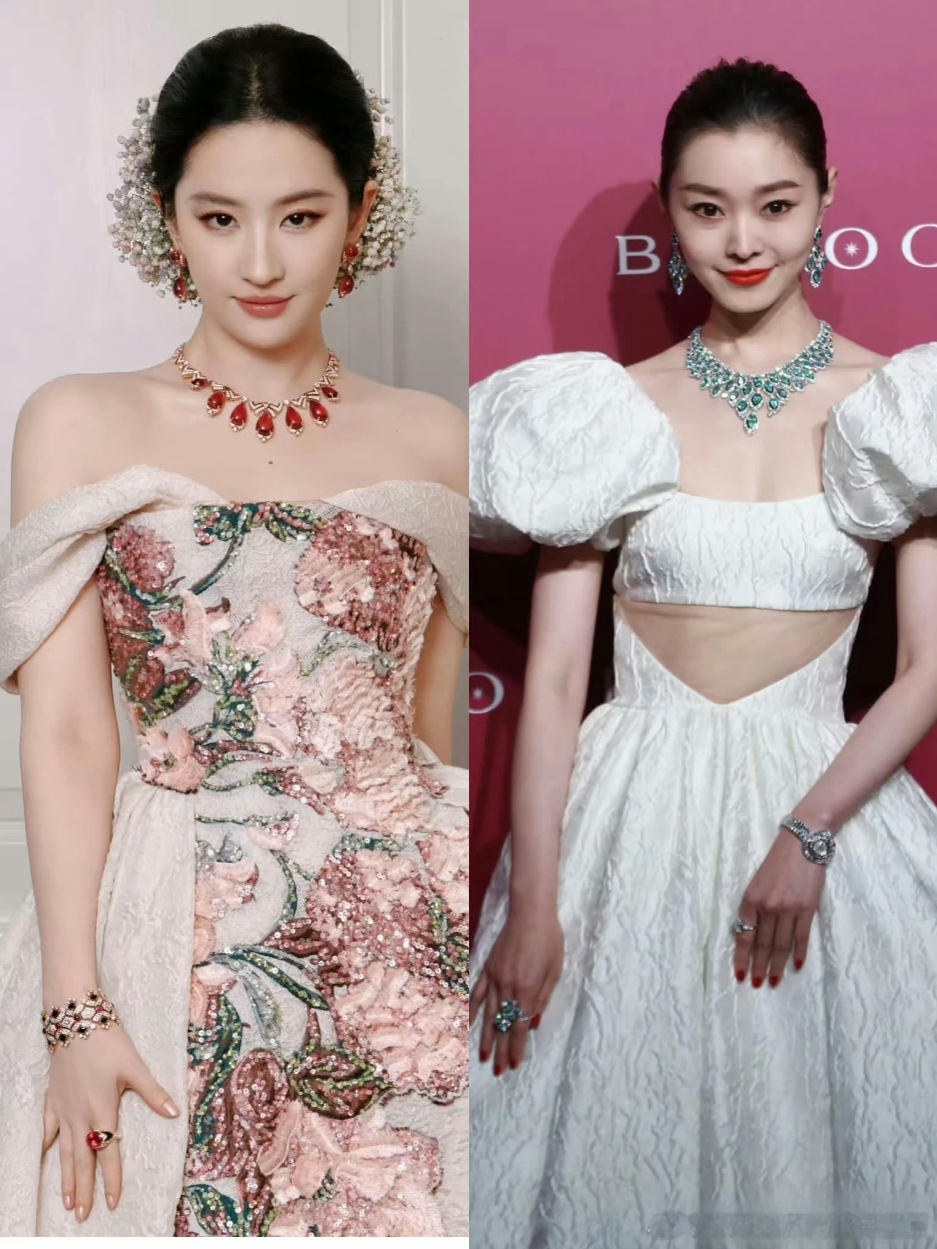 都说珠宝衬人，到刘亦菲和宋轶这儿反倒反过来，她俩都戴了这么大的项链却还是让人第一