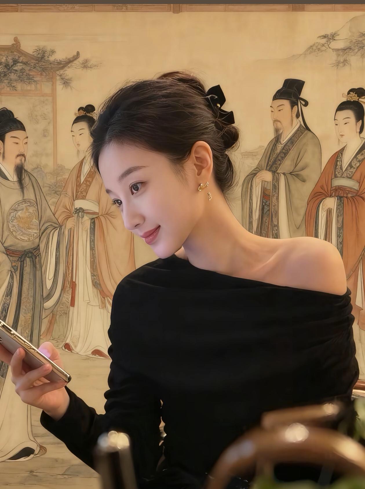 画卷映人影，古韵入心扉。