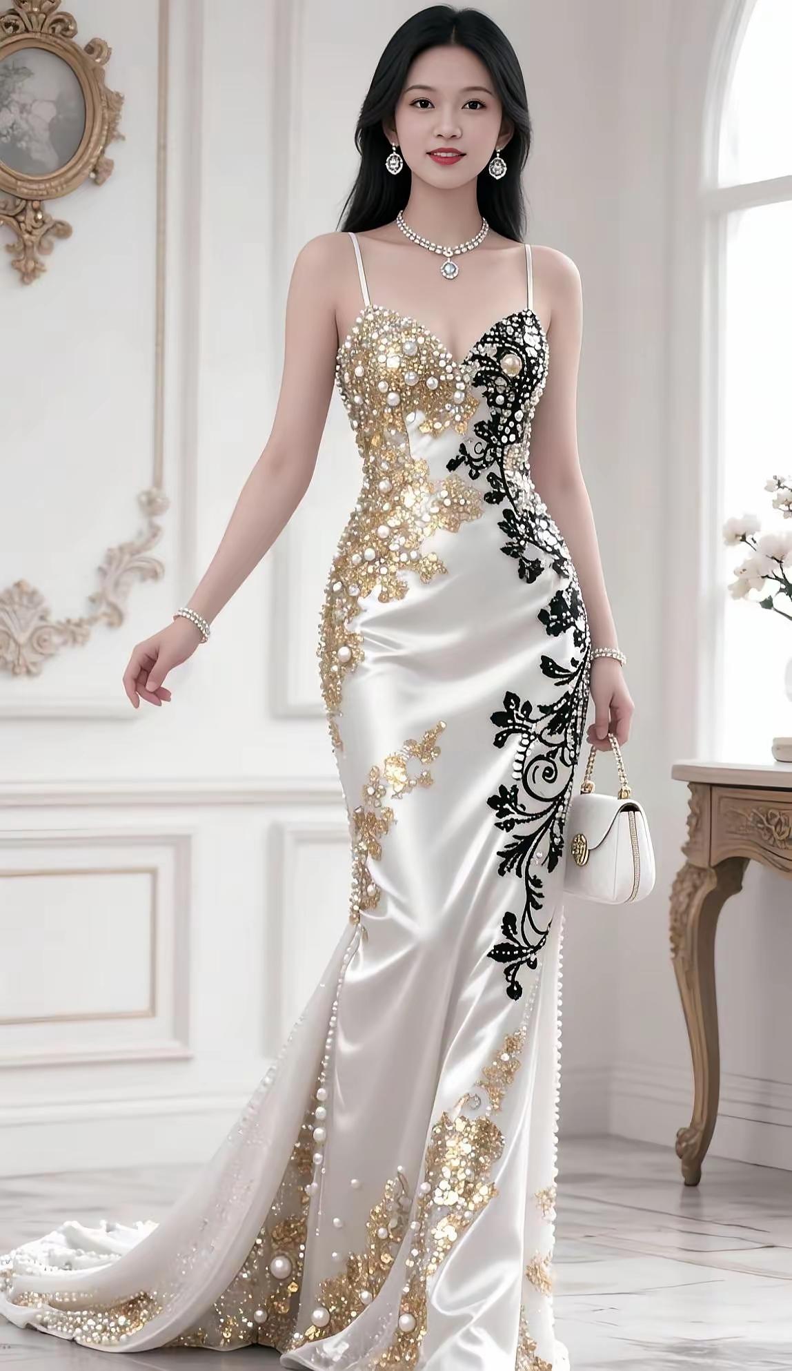 优雅黑金礼服，闪耀夺目，尽显奢华气质！💃✨