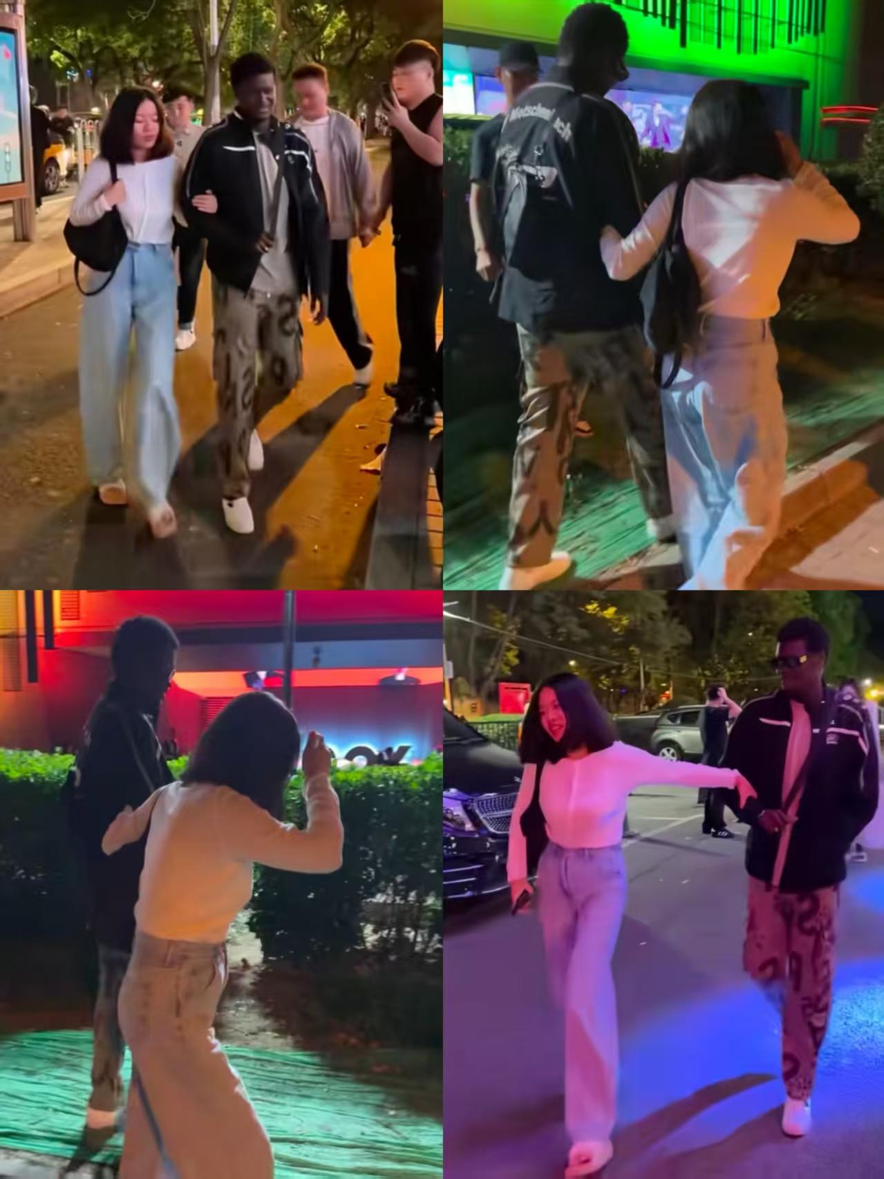 小仙女带黑人男友体验三里屯夜生活，看她表情好像很自豪，走出了六亲不认的步伐。小