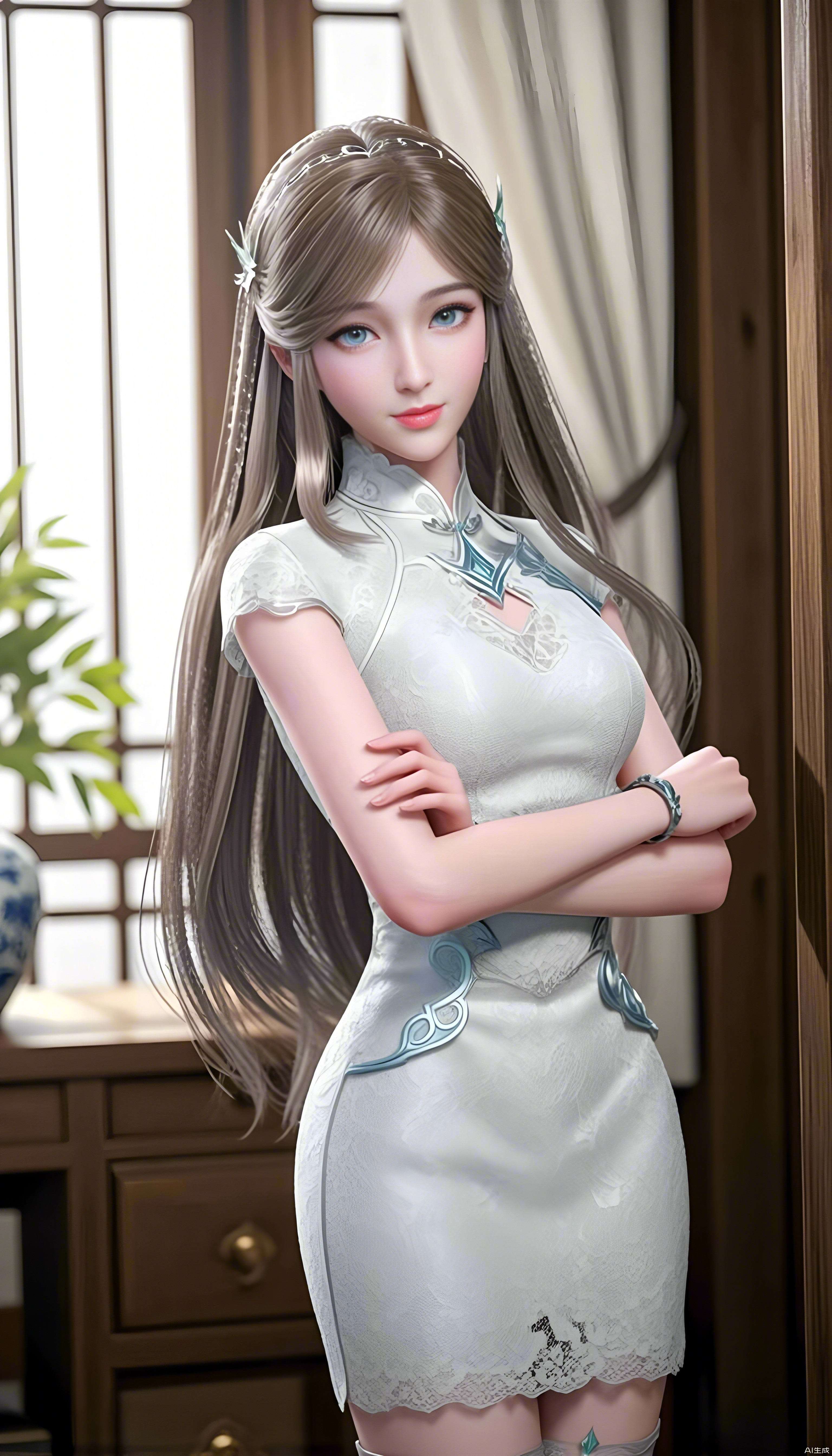 《斗罗大陆》国漫女神AI高清壁纸：温润如玉，天资卓越宁荣荣！