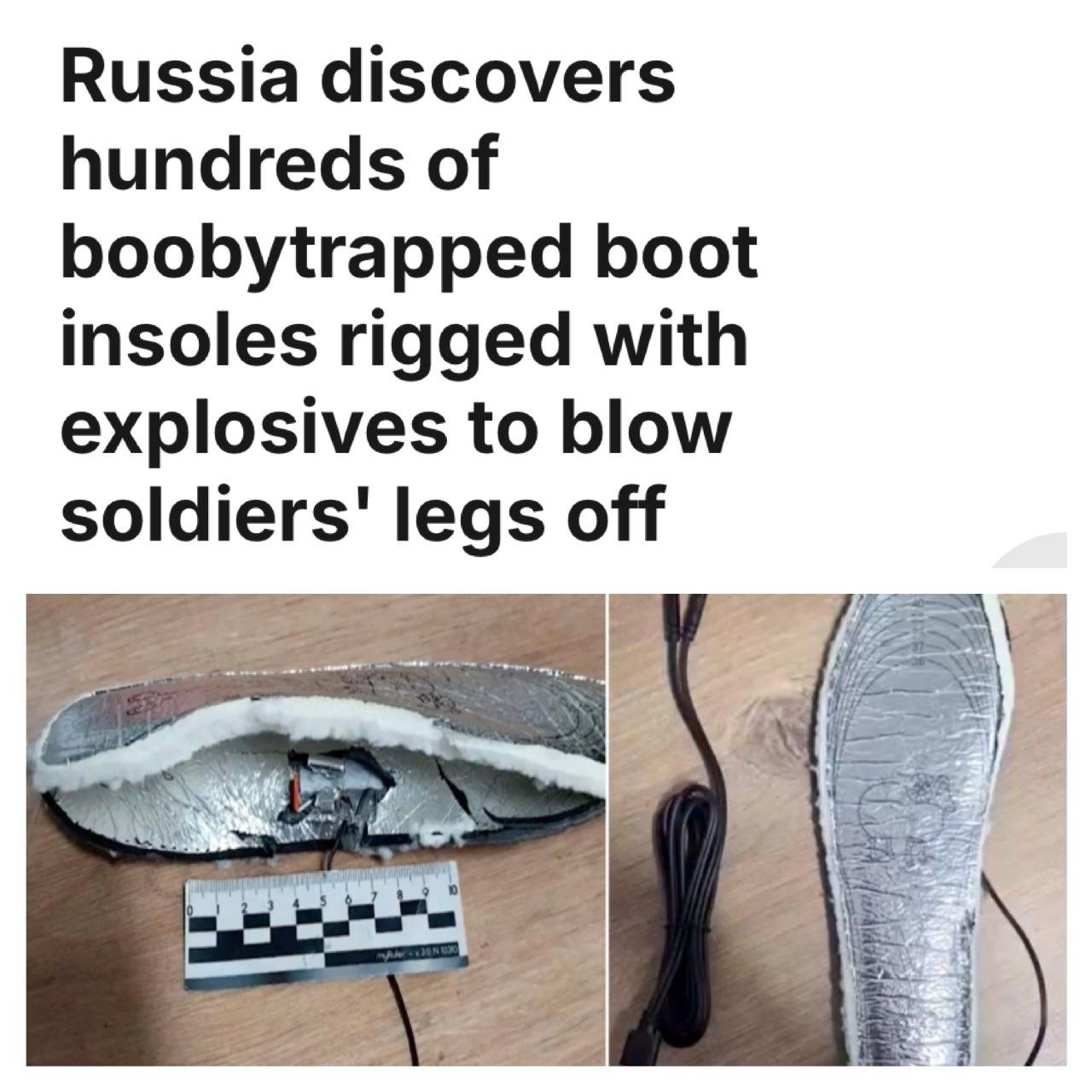 俄罗斯联邦安全局(FSB)查获了500个装有电击装置的加热鞋垫——每个鞋