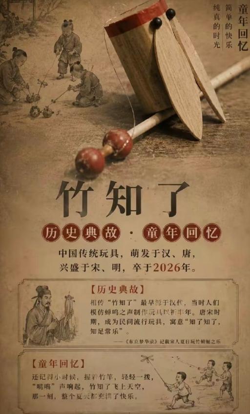 余承东竹知了玩梗遭投诉竹知了，萌发于汉、唐，兴盛于宋、明。2026年8月，卒。