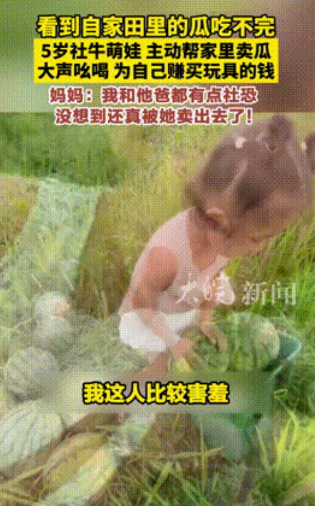 “天生当老板的命！”贵州，女子种的西瓜吃不完，5岁女儿提议拿去卖，爸妈都社恐害羞