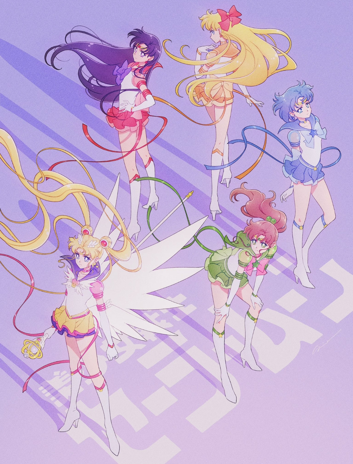 《美少女战士》美少女们的十人集合啦！🎀月野兔🩷水野亚美💙火野丽❤️木野真琴