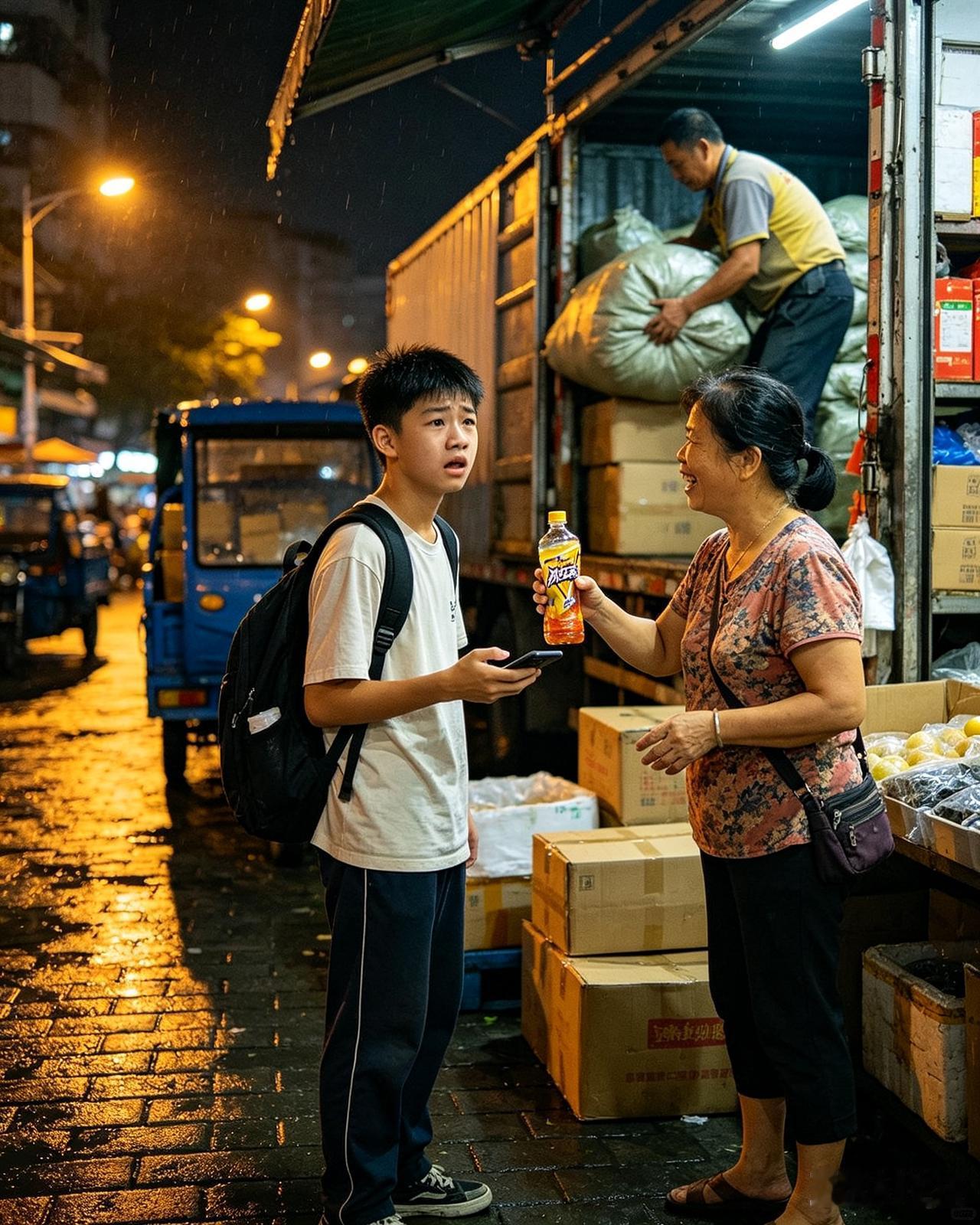 暑假去广州找舅舅，他让我在批发市场门口等，凌晨都没来，我删掉他号码后进了旁边档口
