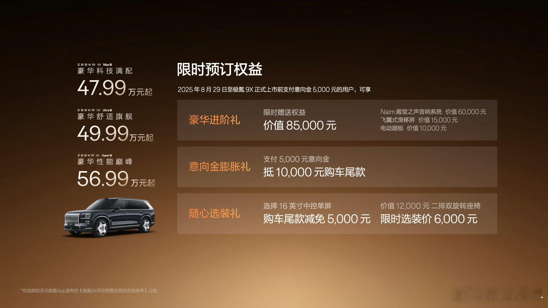 2025成都车展其实对于「杭州湾库里南」极氪9X这种级别的车型来说，「没有低配