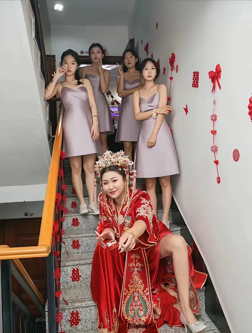 这新娘一看就知道以后在婆家的地位不会低……