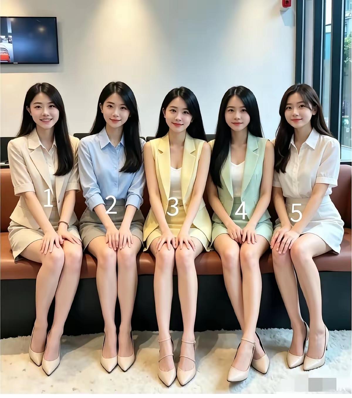 这5位姑娘个个美如画，不论是身材还是长相，还是穿衣打扮都是那么时髦又时尚，自信又