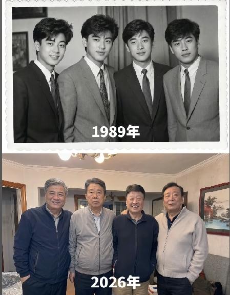 三十而不立，人类在堕落这是网络上的一张图：37年时间，4个青春帅哥就变成了4个