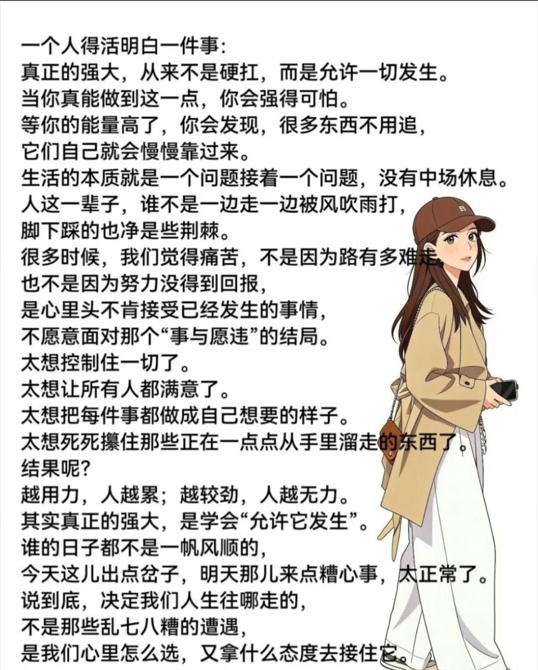 真正的强大，从来不是硬扛，而是允许一切发生​​。