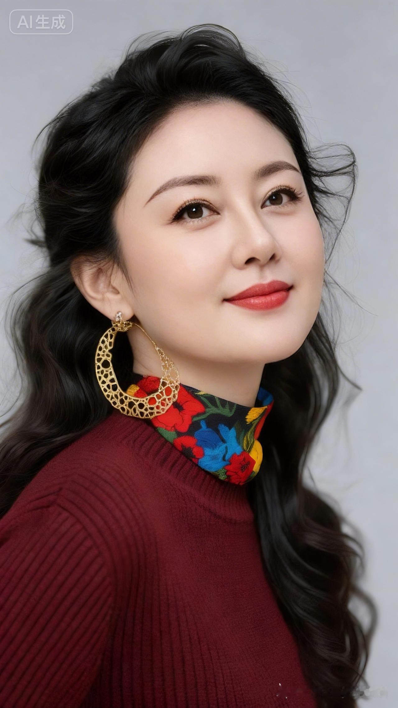 优雅红衣搭配，惊艳的耳环点缀，尽显时尚魅力！