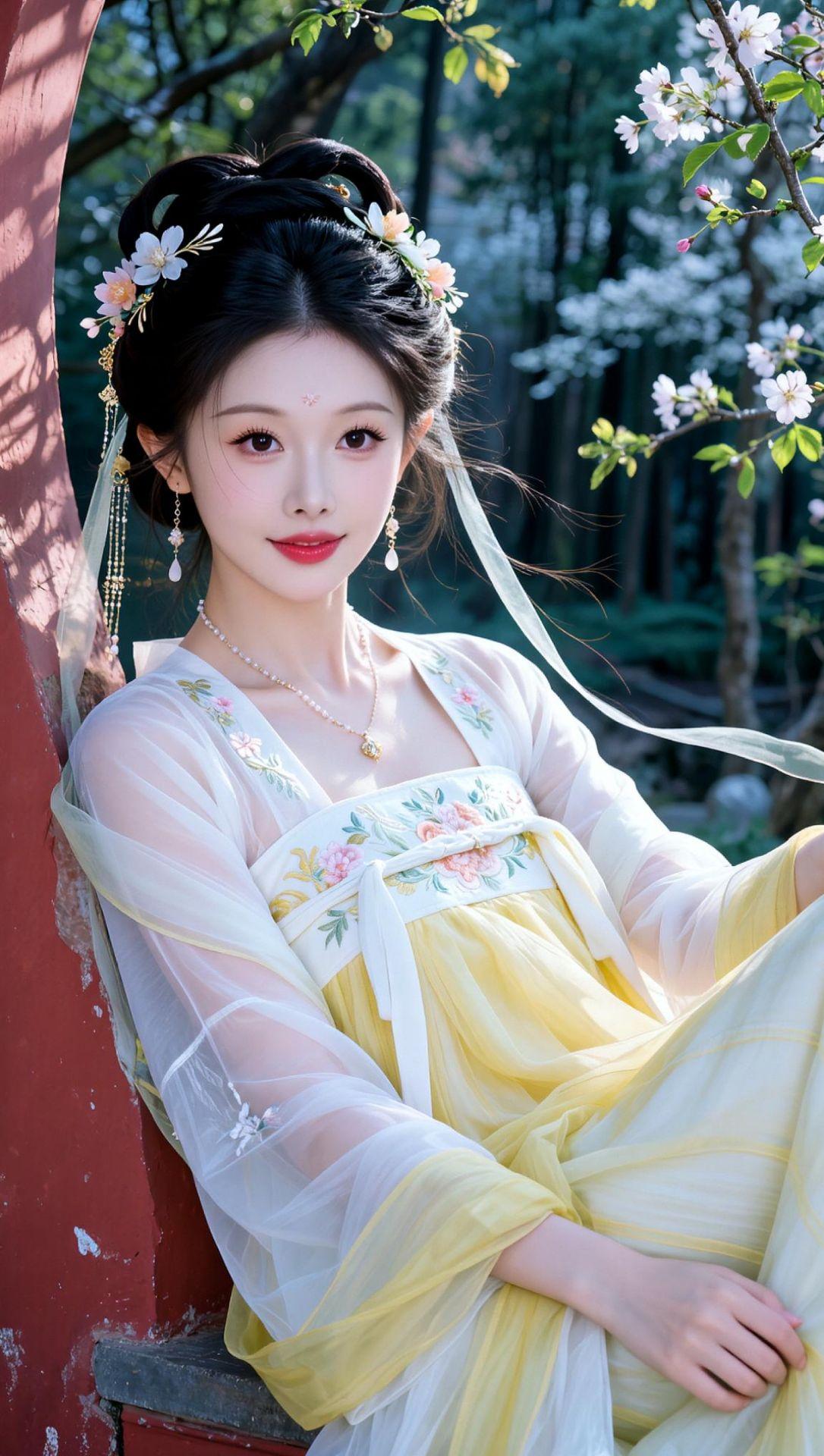 AI甜系汉服写真  汉服美学 汉服和自然是天生适配款 温柔系古风
