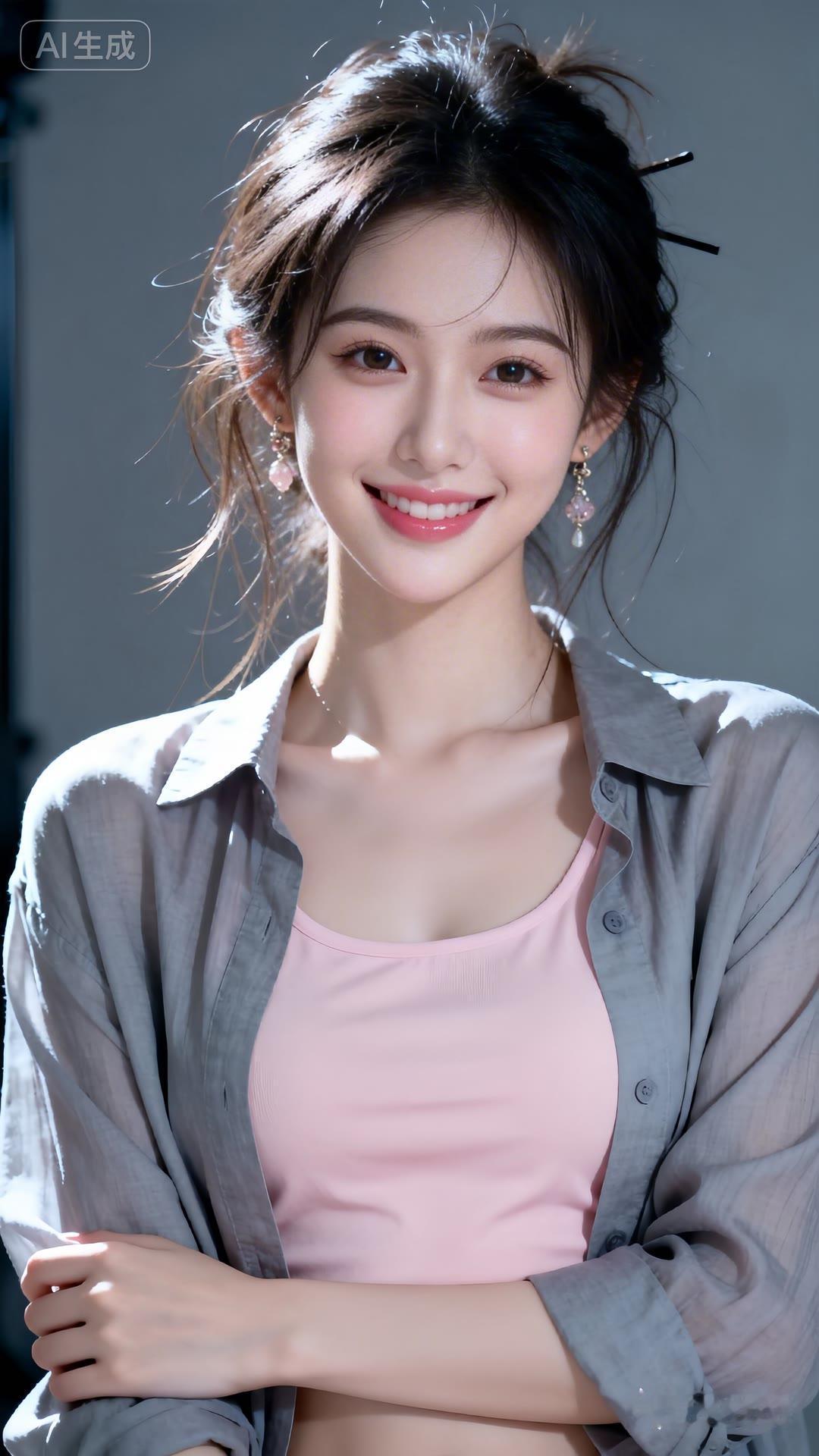 笑颜如花绽，春风满面来。