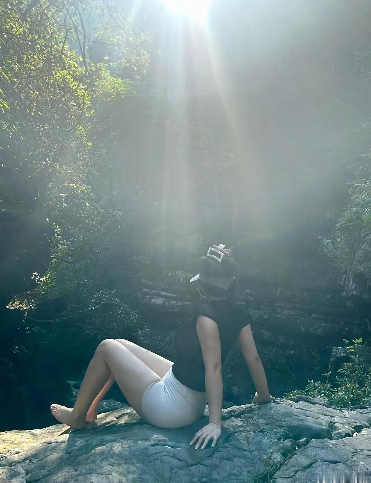 阳光洒落，森林中的静谧时光🌞🍃