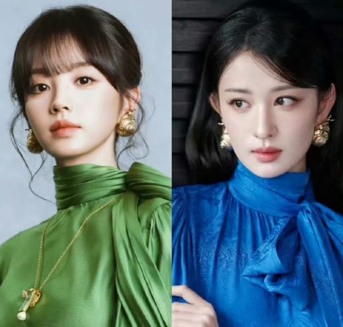tg，田曦薇、王楚然同一奢牌高领造型，们95神颜🌸