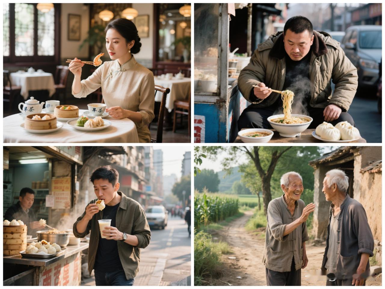 一说吃“早点”，南方人不明就里。一听吃“早茶”，北方人浑身都起鸡皮疙瘩。南方